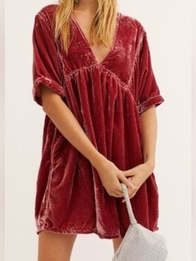Free People Ivy Velvet Mini Dress...with pockets!  Size XS